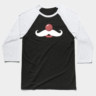 White Mustache, Red Nose Baseball T-Shirt